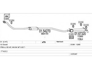 MTS C070347001293 išmetimo sistema 
 Išmetimo sistema -> Išmetimo sistema, visa