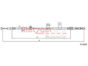 METZGER 17.4225 trosas, stovėjimo stabdys 
 Stabdžių sistema -> Valdymo svirtys/trosai
47560-SAA-J53, 47560-SAA-J54