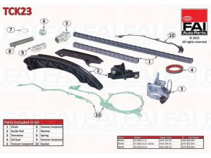 FAI AutoParts TCK23 pavaros grandinės komplektas 
 Variklis -> Variklio uždegimo laiko reguliavimo kontrolė -> Sinchronizavimo grandinė/įtempiklis/kreiptuvas -> Pavaros grandinės komplektas