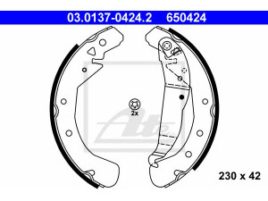 ATE 03.0137-0424.2 stabdžių trinkelių komplektas 
 Techninės priežiūros dalys -> Papildomas remontas
16 05 064, 16 05 969, 93170618