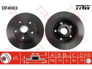 TRW DF4003 stabdžių diskas 
 Stabdžių sistema -> Diskinis stabdys -> Stabdžių diskas
G31126251A, GM0926251B