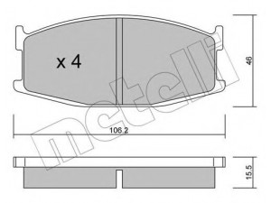 METELLI 22-0468-0 stabdžių trinkelių rinkinys, diskinis stabdys 
 Techninės priežiūros dalys -> Papildomas remontas
G001-49-280