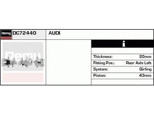 DELCO REMY DC72440 stabdžių apkaba 
 Dviratė transporto priemonės -> Stabdžių sistema -> Stabdžių apkaba / priedai
4D0 615 423B, 4D0615423