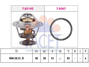 FACET 7.8319 termostatas, aušinimo skystis 
 Aušinimo sistema -> Termostatas/tarpiklis -> Thermostat