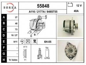 EAI 55848 kintamosios srovės generatorius 
 Elektros įranga -> Kint. sr. generatorius/dalys -> Kintamosios srovės generatorius