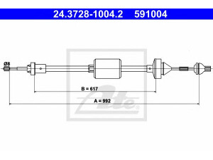 ATE 24.3728-1004.2 sankabos trosas 
 Dviratė transporto priemonės -> Kabeliai ir tachometro velenaai -> Sankabos trosas
77 00 430 112, 77 00 802 682, 77 00 809 961