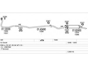 MTS C260119006024 išmetimo sistema 
 Išmetimo sistema -> Išmetimo sistema, visa