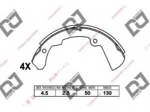 DJ PARTS BS1101 stabdžių trinkelių komplektas 
 Techninės priežiūros dalys -> Papildomas remontas
41060B8626, 41060B9600, 41060B9625