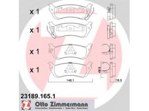 ZIMMERMANN 23189.165.1 stabdžių trinkelių rinkinys, diskinis stabdys 
 Techninės priežiūros dalys -> Papildomas remontas
163 420 0120, 163 420 0420