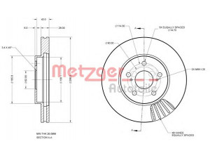 METZGER 6110623 stabdžių diskas 
 Stabdžių sistema -> Diskinis stabdys -> Stabdžių diskas
43512-05040