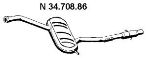 EBERSPÄCHER 34.708.86 galinis duslintuvas 
 Išmetimo sistema -> Duslintuvas
8631007, 9135407, 9458091