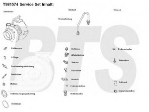 BTS Turbo T981574 kompresorius, įkrovimo sistema 
 Išmetimo sistema -> Turbokompresorius