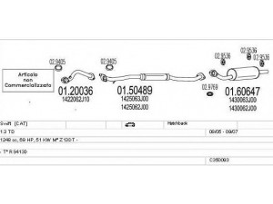 MTS C350093010775 išmetimo sistema 
 Išmetimo sistema -> Išmetimo sistema, visa