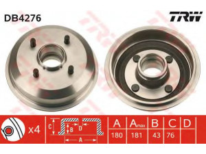 TRW DB4276 stabdžių būgnas 
 Stabdžių sistema -> Būgninis stabdys -> Stabdžių būgnas
1000859, 1017668, 7152198, 96FB1113BB
