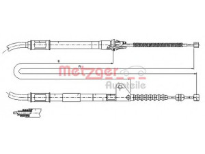 METZGER 17.1414 trosas, stovėjimo stabdys 
 Stabdžių sistema -> Valdymo svirtys/trosai
46420-05020
