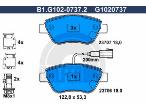 GALFER B1.G102-0737.2 stabdžių trinkelių rinkinys, diskinis stabdys 
 Techninės priežiūros dalys -> Papildomas remontas
77363942, 77363974, 77364393, 77364394