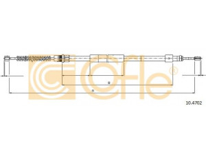 COFLE 10.4702 trosas, stovėjimo stabdys 
 Stabdžių sistema -> Valdymo svirtys/trosai
4745N7, 7910015915, 474540