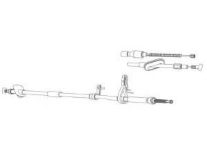 KAWE OP02208 trosas, stovėjimo stabdys 
 Stabdžių sistema -> Valdymo svirtys/trosai
4705707, 9210312, 9210312