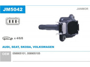 JANMOR JM5042 ritė, uždegimas 
 Kibirkšties / kaitinamasis uždegimas -> Uždegimo ritė
058905101, 058905105