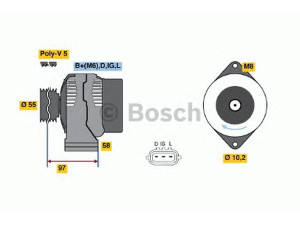 BOSCH 0 986 045 791 kintamosios srovės generatorius 
 Elektros įranga -> Kint. sr. generatorius/dalys -> Kintamosios srovės generatorius
31400 77E23 000, 31400 77E24 000