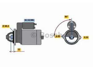 BOSCH 0 001 107 098 starteris 
 Elektros įranga -> Starterio sistema -> Starteris
1516683R, 24422258, 9200960, 93184536