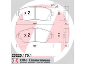ZIMMERMANN 23225.170.1 stabdžių trinkelių rinkinys, diskinis stabdys 
 Techninės priežiūros dalys -> Papildomas remontas
1605081, 1605092, 1605964, 1605974