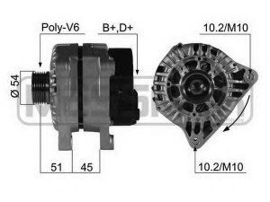 ERA 210483 kintamosios srovės generatorius 
 Elektros įranga -> Kint. sr. generatorius/dalys -> Kintamosios srovės generatorius
71719944, 9622410680, A3TA6491
