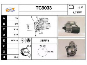 SNRA TC9033 starteris 
 Elektros įranga -> Starterio sistema -> Starteris