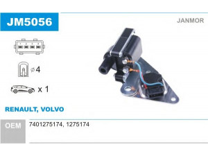 JANMOR JM5056 ritė, uždegimas 
 Kibirkšties / kaitinamasis uždegimas -> Uždegimo ritė
7401275174, 1275174