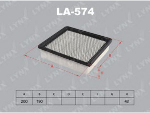 LYNXauto LA-574 oro filtras 
 Filtrai -> Oro filtras
17210-P2J-000, 17220-P2J-000, 17220-P2J-003