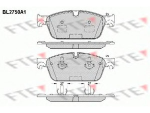 FTE BL2750A1 stabdžių trinkelių rinkinys, diskinis stabdys 
 Techninės priežiūros dalys -> Papildomas remontas
006 420 37 20