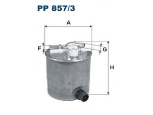 FILTRON PP857/3 kuro filtras 
 Techninės priežiūros dalys -> Papildomas remontas
16400-JX52A, 16400-JY09D, 16400JY00A