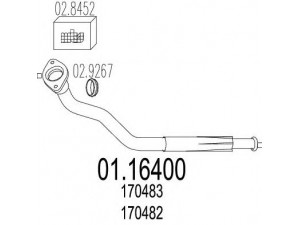 MTS 01.16400 išleidimo kolektorius 
 Išmetimo sistema -> Išmetimo vamzdžiai
170482, 170483