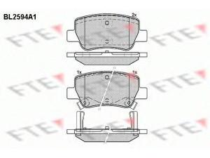 FTE BL2594A1 stabdžių trinkelių rinkinys, diskinis stabdys 
 Techninės priežiūros dalys -> Papildomas remontas
04466-05040, 04466-05041