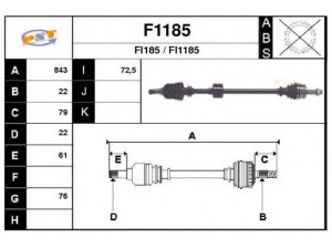 SNRA F1185 kardaninis velenas 
 Ratų pavara -> Kardaninis velenas