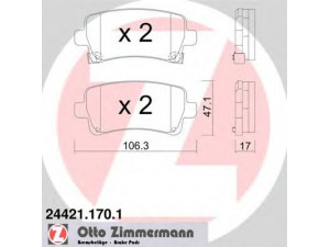 ZIMMERMANN 24421.170.1 stabdžių trinkelių rinkinys, diskinis stabdys 
 Techninės priežiūros dalys -> Papildomas remontas
13237765, 13338368, 13343450, 13343451