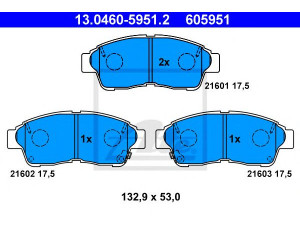 ATE 13.0460-5951.2 stabdžių trinkelių rinkinys, diskinis stabdys 
 Techninės priežiūros dalys -> Papildomas remontas
04465-12540, 04465-20120, 04465-33040