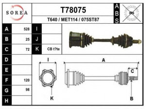 EAI T78075 kardaninis velenas 
 Ratų pavara -> Kardaninis velenas
1243301001