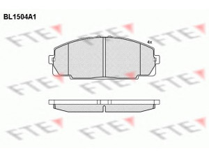 FTE BL1504A1 stabdžių trinkelių rinkinys, diskinis stabdys 
 Techninės priežiūros dalys -> Papildomas remontas
04465-25040, 04465-25060, 04465-26070