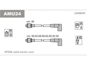 JANMOR AMU24 uždegimo laido komplektas 
 Kibirkšties / kaitinamasis uždegimas -> Uždegimo laidai/jungtys