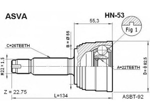 ASVA HN-53 jungčių komplektas, kardaninis velenas
44014-SX8-M02