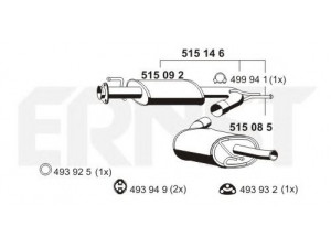 ERNST 515146 galinis duslintuvas 
 Išmetimo sistema -> Duslintuvas
1726 WL, 13 5537 1080, 13 5537 2080