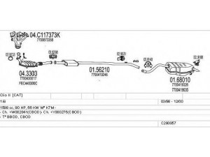 MTS C280057006594 išmetimo sistema 
 Išmetimo sistema -> Išmetimo sistema, visa