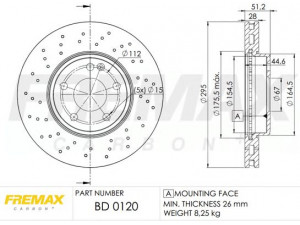 FREMAX BD-0120 stabdžių diskas 
 Stabdžių sistema -> Diskinis stabdys -> Stabdžių diskas
2464212512