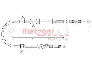 METZGER 10.5238 trosas, stovėjimo stabdys 
 Stabdžių sistema -> Valdymo svirtys/trosai
GVC902383, SPB000360