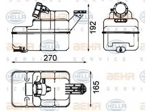 HELLA 8MA 376 705-271 išsiplėtimo bakelis, aušinimo skystis 
 Aušinimo sistema -> Radiatorius/alyvos aušintuvas -> Išsiplėtimo bakelis, variklio aušinimo skystis
8166 285