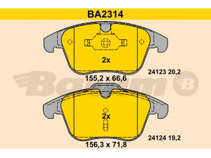 BARUM BA2314 stabdžių trinkelių rinkinys, diskinis stabdys 
 Techninės priežiūros dalys -> Papildomas remontas
1379971, 1427386, 1432363, 1436498