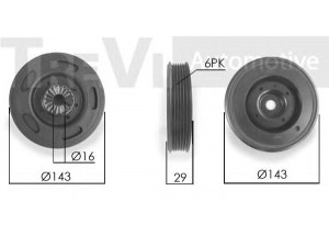 TREVI AUTOMOTIVE PC1178 skriemulys, alkūninis velenas 
 Diržinė pavara -> Dirželio skriemulys
06H105243C, 06H105243F, 06H105243G