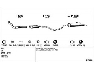 FENNO PE015.1 išmetimo sistema 
 Išmetimo sistema -> Išmetimo sistema, visa