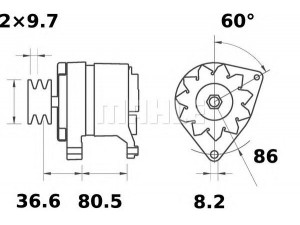 MAHLE ORIGINAL MG 412 kintamosios srovės generatorius